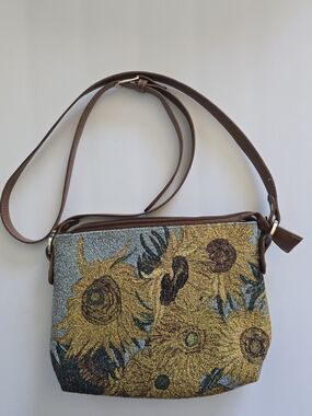 Signare Van Gogh Sunflowers Tapestry Crossbody Bag Purse